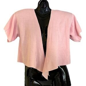 Vintage New York Shirtworks Pink Jersey Fleece Cardigan Shrug